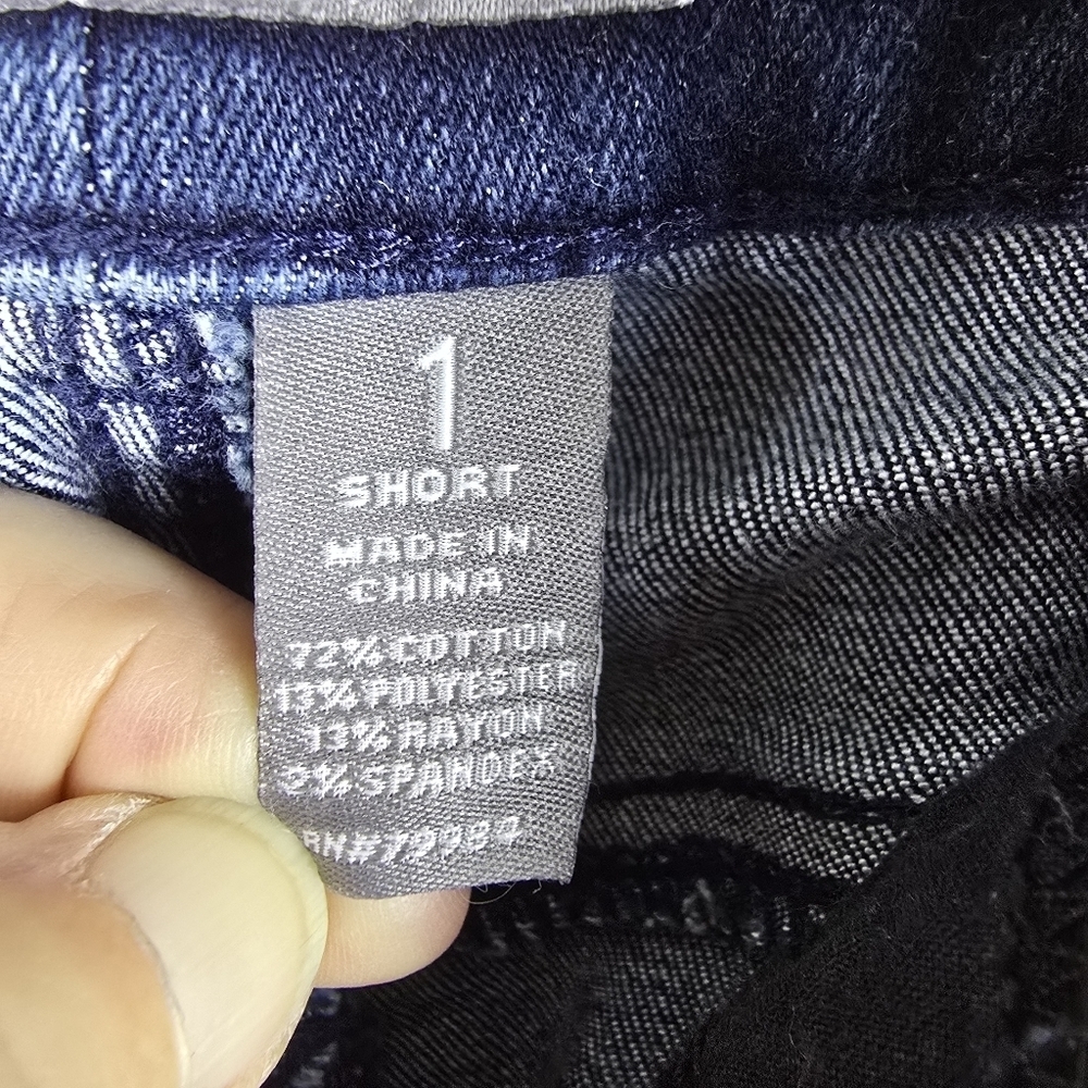 Chico's So Slimming Dark Wash Ankle Length Jeans Straight Leg Stretchy Size 1=8 - Picture 12 of 15